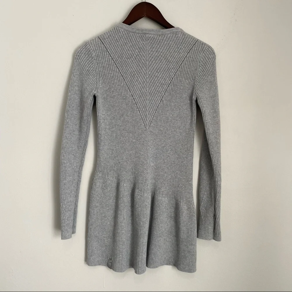 IVIVVA Girls 12 Solid Gray Top of The Whirl Long Sleeve Knit Sweater Dress X9